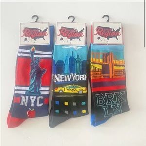 3 pairs New York City NYC Big Apple Brooklyn Socks By Rep Your Region NEW